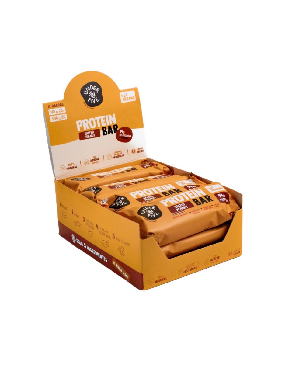 Barras De Proteína 45g - Under Five Kit x12 - Sabor Salted Peanut 