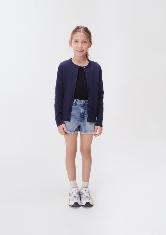 CARDIGAN FEM AZUL OSCURO