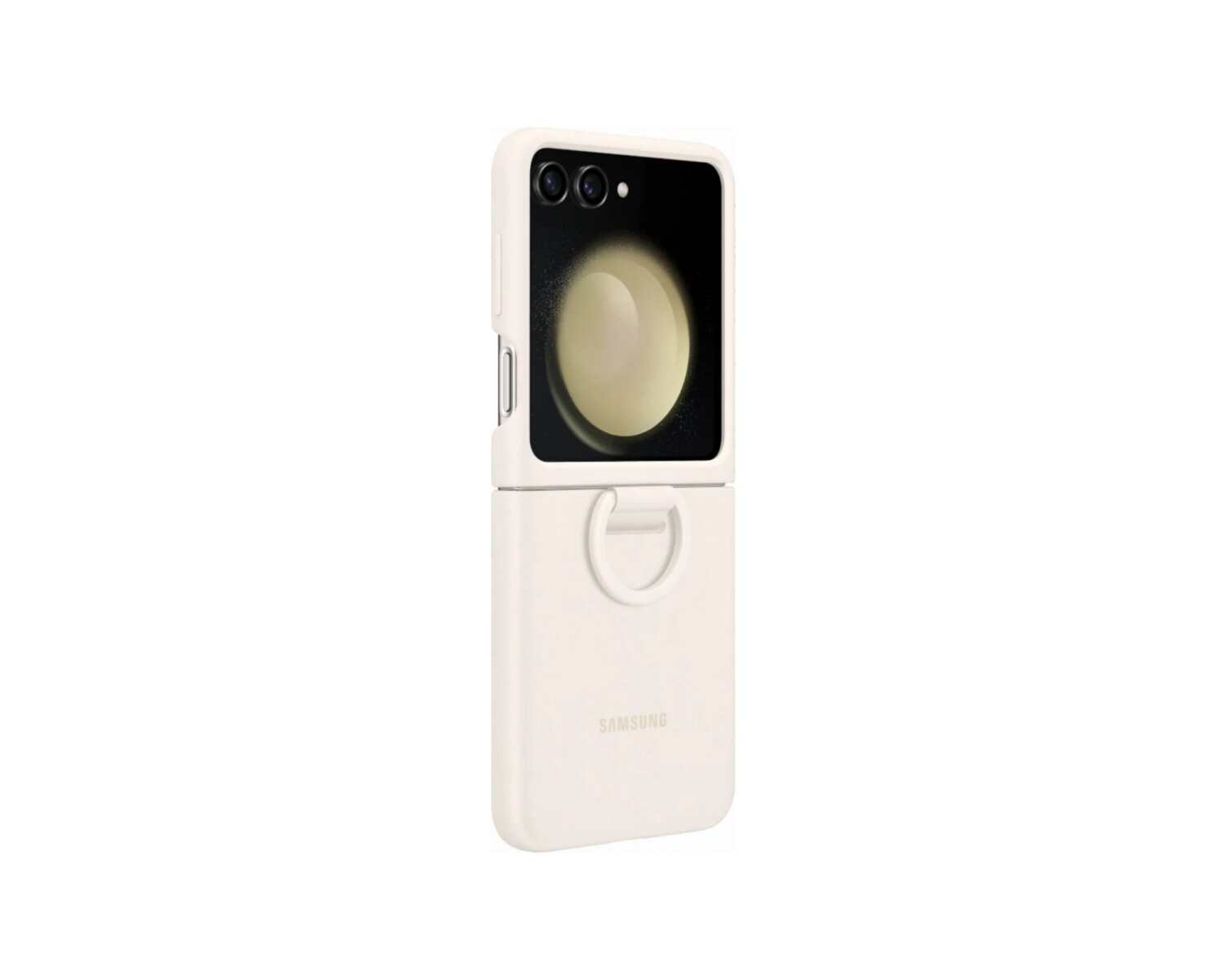 Funda Samsung Silicone Case con Anillo para Galaxy Z Flip5 - Cream 