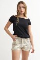 Remera manga corta off shoulder NEGRO