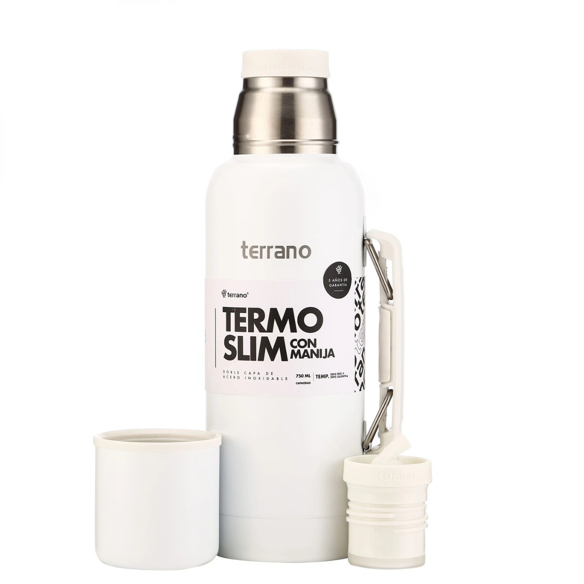 Termo Terrano Slim con Manija 750ML - BLANCO 