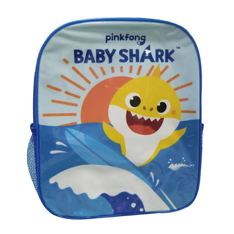 Mochila infantil Baby Shark Licencia Oficial BCO/CELESTE