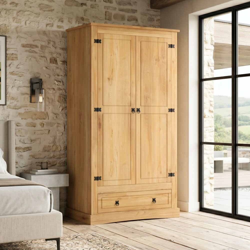 Ropero 2 puertas 1 Cajón Madera - Linea Mexicana Natural