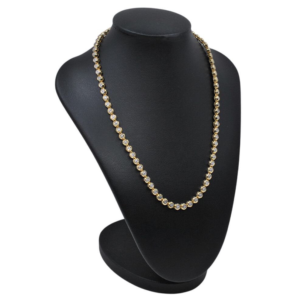 Gargantilla en oro 18k combinada 2 colores con brillantes Gargantilla en oro 18k combinada 2 colores con brillantes