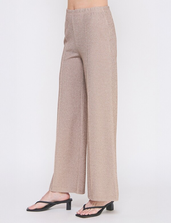 Pantalon Wide Leg Brillo DORADO