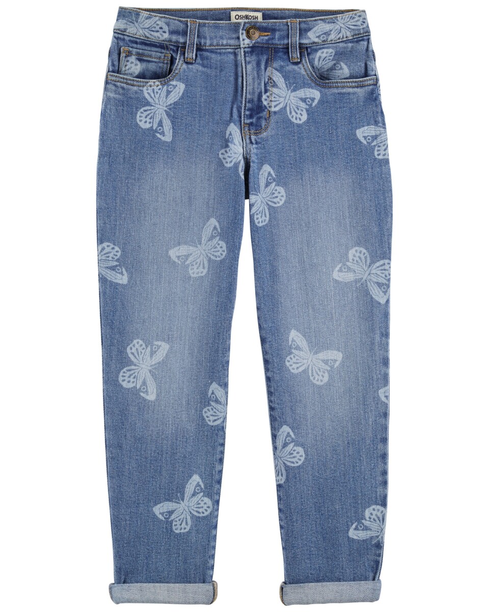 Pantalón jean diseño mariposas 