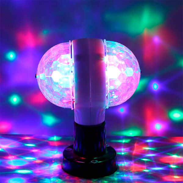 Luz Fiesta Disco Doble Lampara Rgb Colores Giratoria Fiest Luz Fiesta Disco Doble Lampara Rgb Colores Giratoria Fiest
