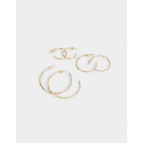 Set De Argollas De Metal Dorado