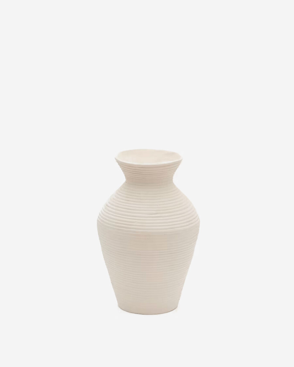 Jarrón Pria de papel maché blanco - 51 cm 