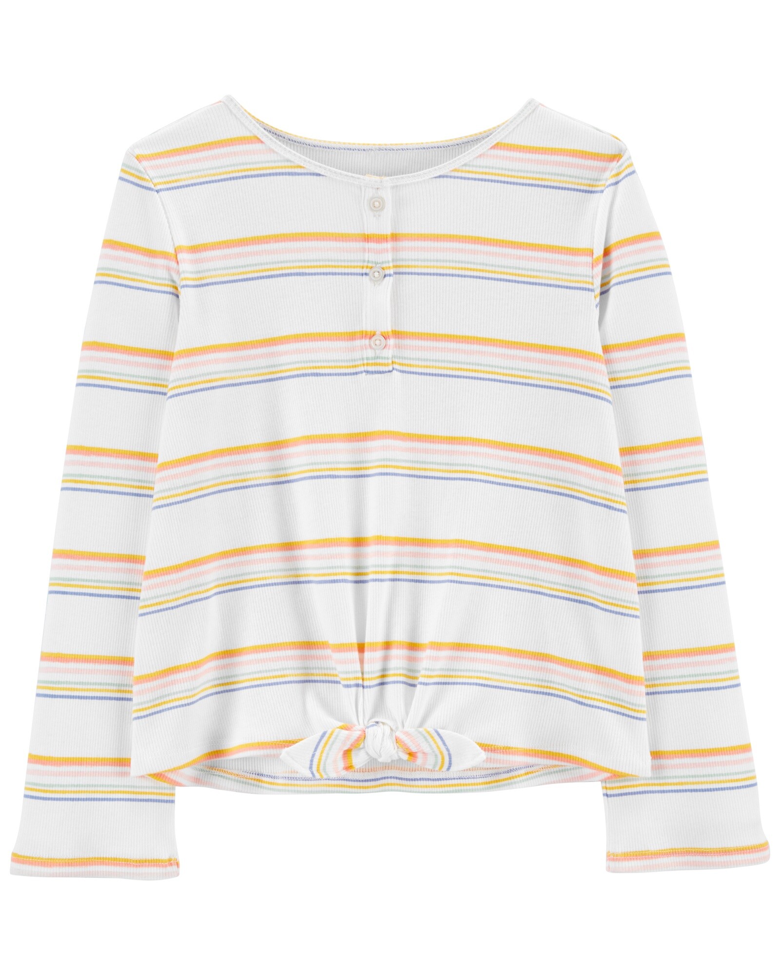 Remera A Rayas Manga Larga Con Nudo Sin color
