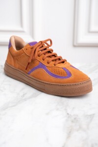 Zapatilla Gamuza Cuero Ocre