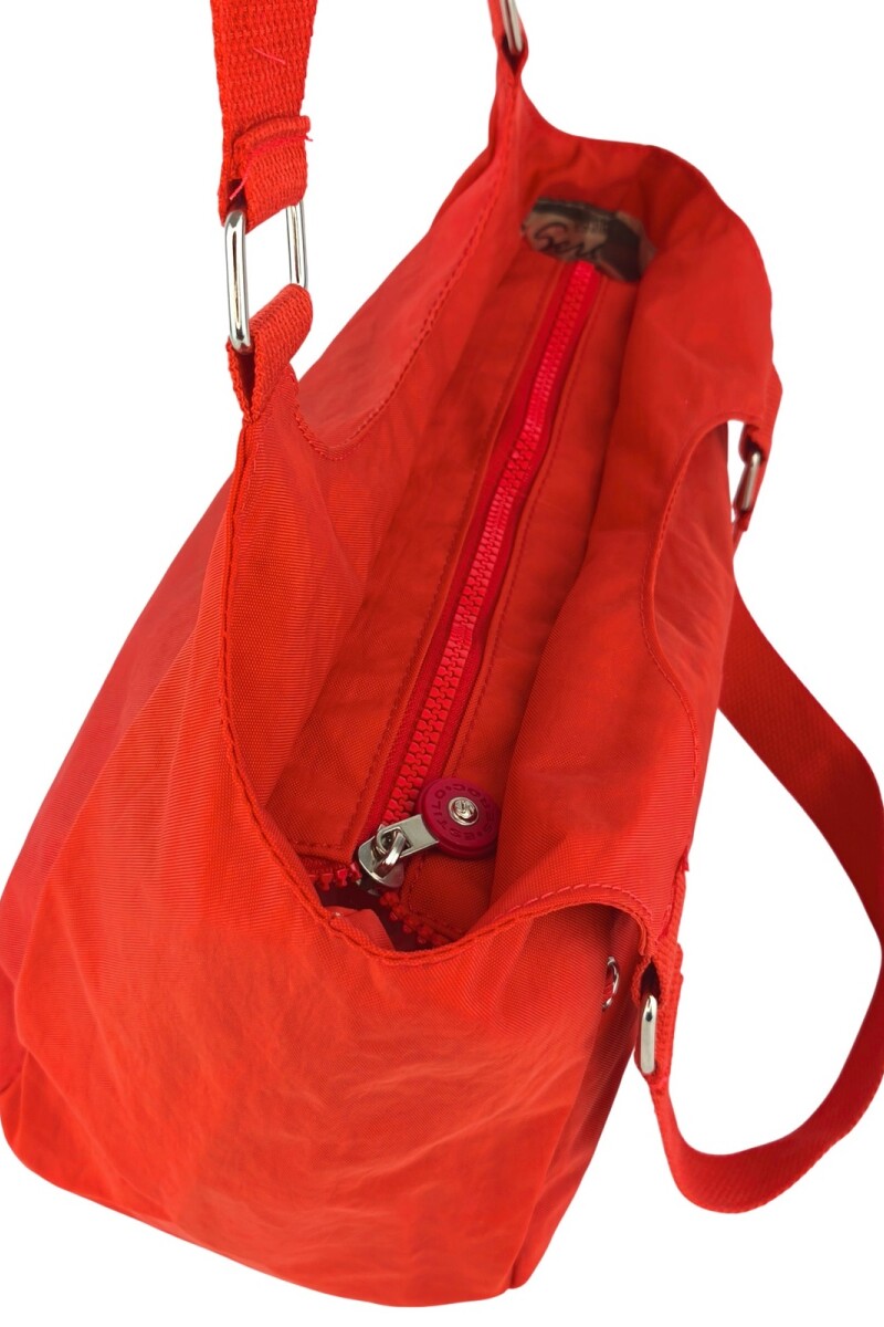 Bolso de Hombro en Tafeta Amasada Rojo