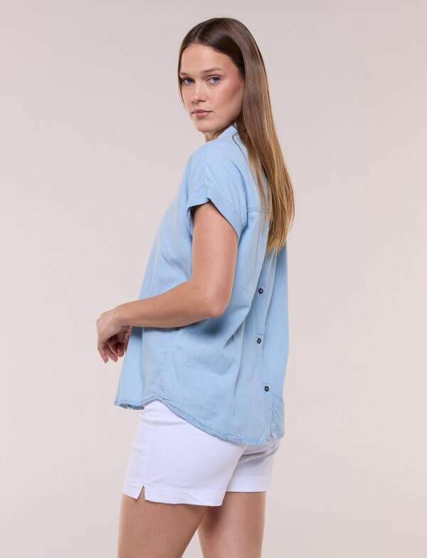 Blusa Algodon Denim JEAN CLARO