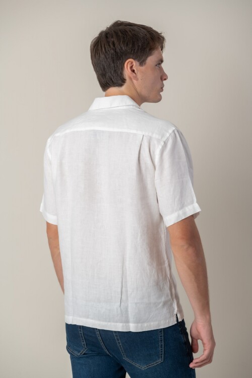 Hawaiana de Lino Blanco