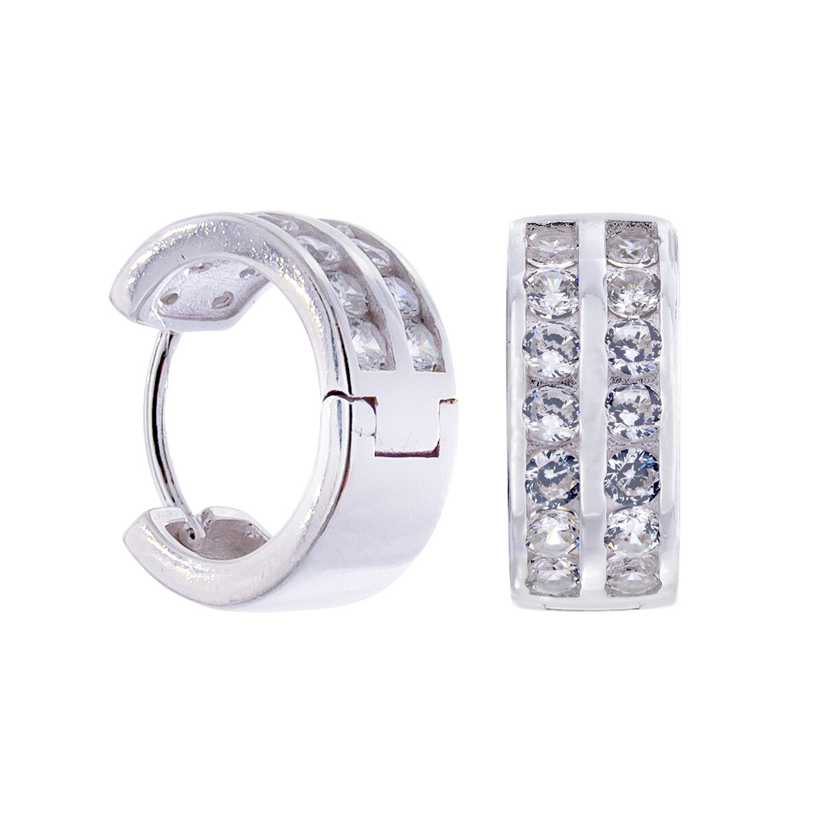 Par de caravanas de plata 925 con circonias. 