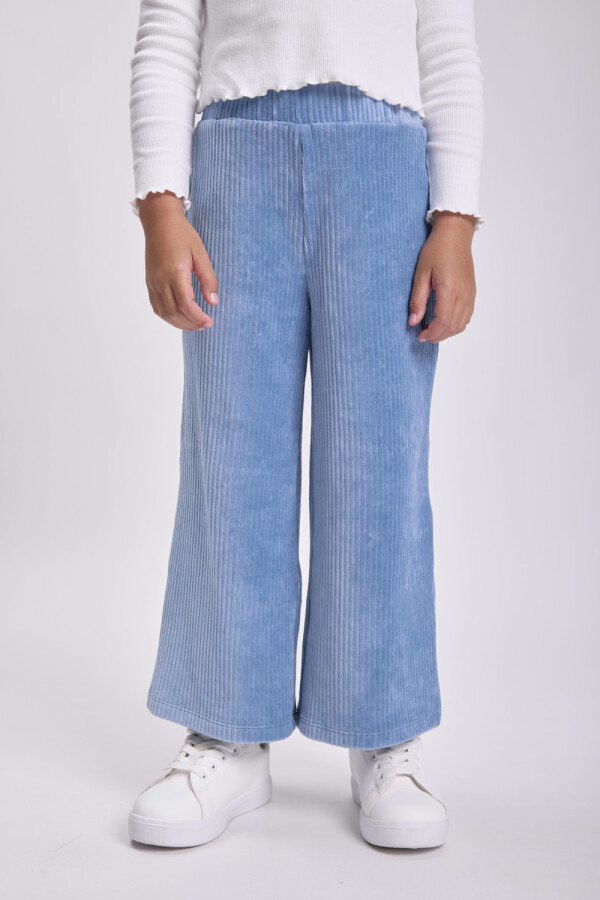 Pantalón pana ancho Celeste