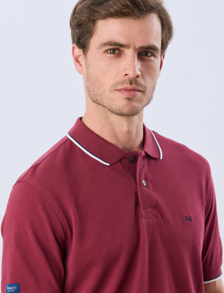 REMERA POLO LISA PIQUÉ Bordo Melange