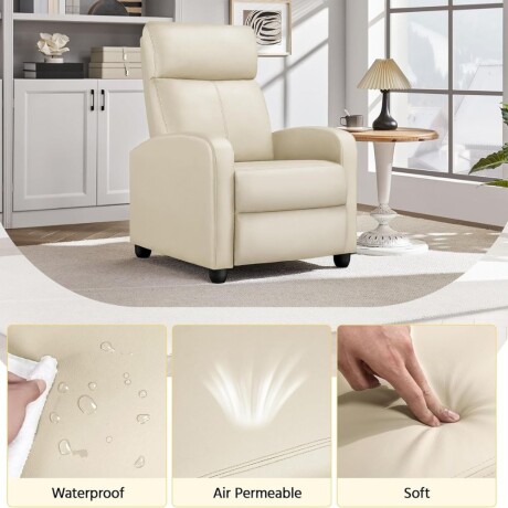 Sillon reclinable 1 cuerpo Beige
