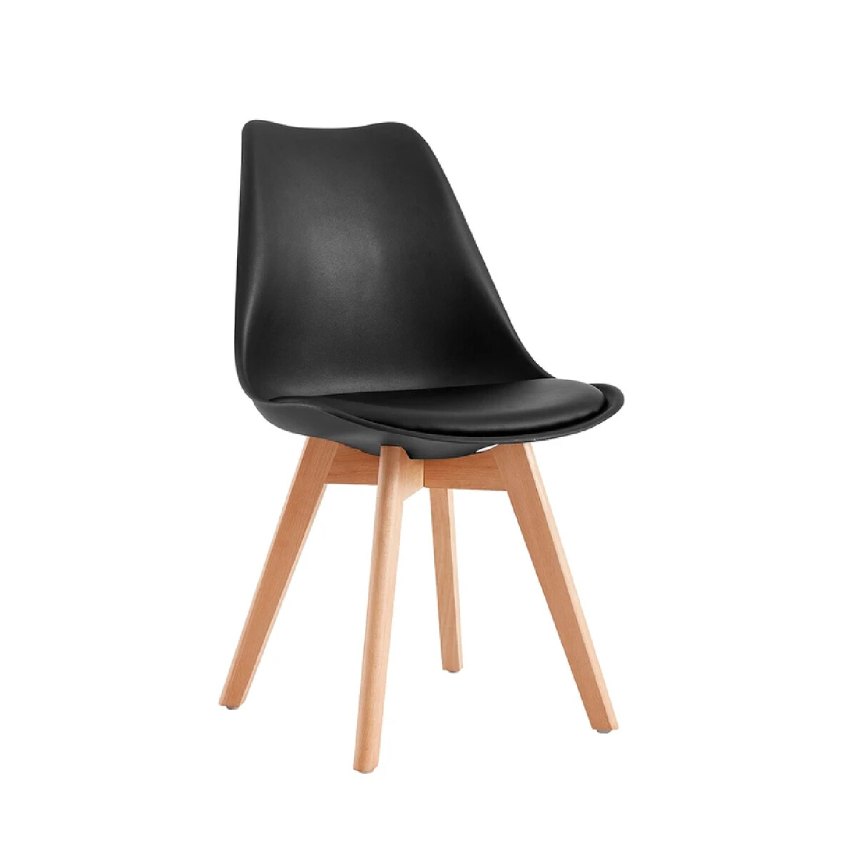 Silla Eames Negra con Asiento Acolchado 