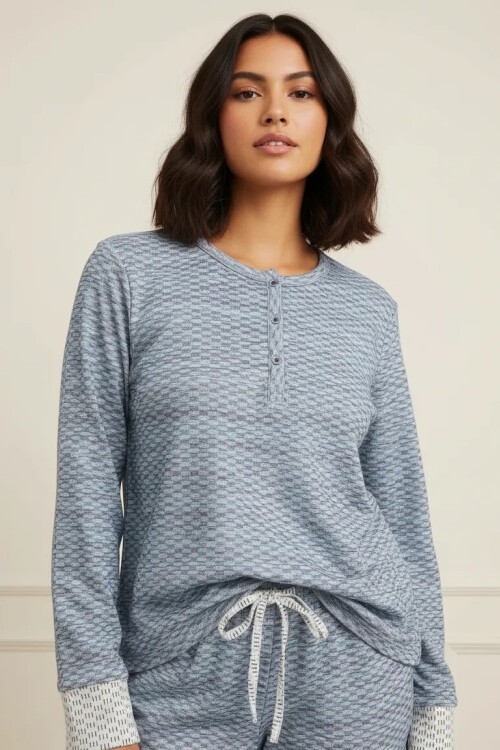 Pijama M/Larga Puño Turquesa Pijama M/Larga Puño Turquesa