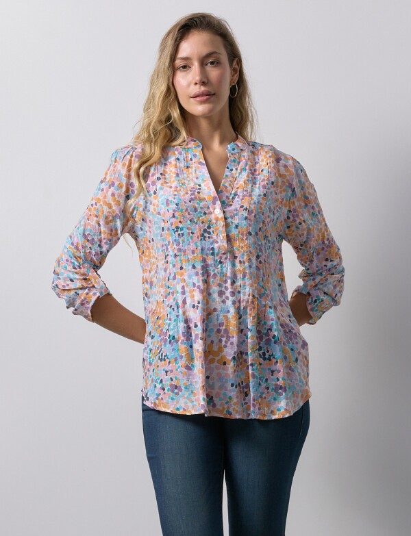 Blusa Gasa Print MULTI/ANARANJADO