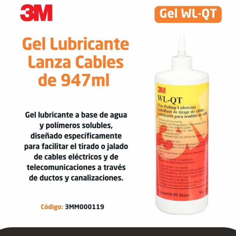 GEL LUBRICANTE WL-QT P/ LANZA CABLES DE 947ML - 3M GEL LUBRICANTE WL-QT P/ LANZA CABLES DE 947ML - 3M