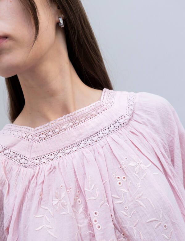 Blusa Algodon Esc Cuadrado ROSA