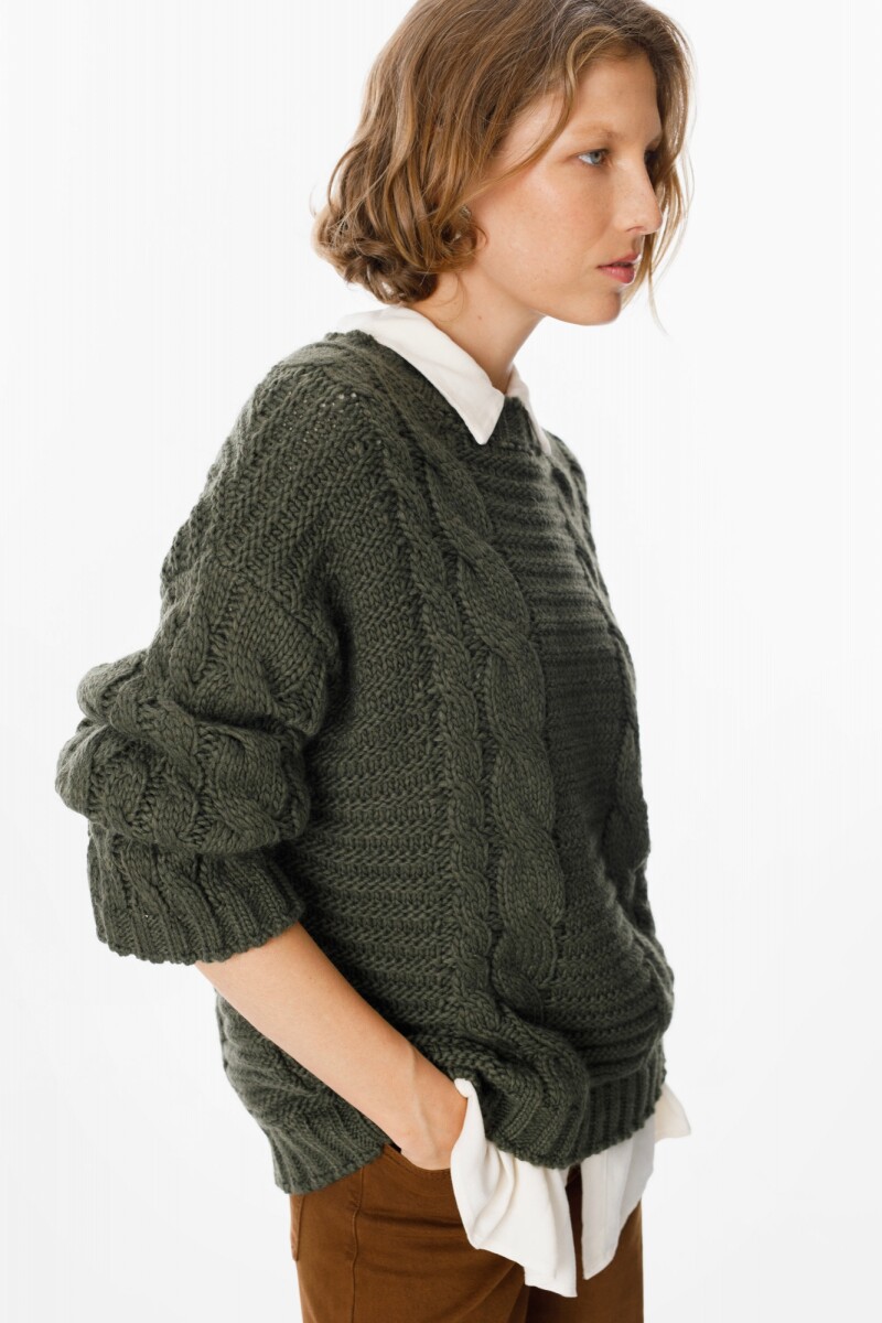 Sweater Texture Verde Militar