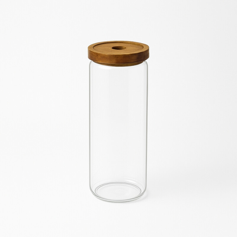 Frasco de vidrio cilíndrico con tapa rosca 1250ml TRANSPARENTE