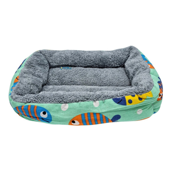 Cucha Cama Colchón Perro Mascota Gato 61 X 40 Rectangular Variante Peces