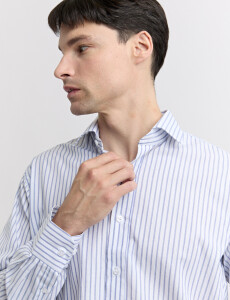 012678 CAMISA HARRINGTON LABEL Blanco/azul