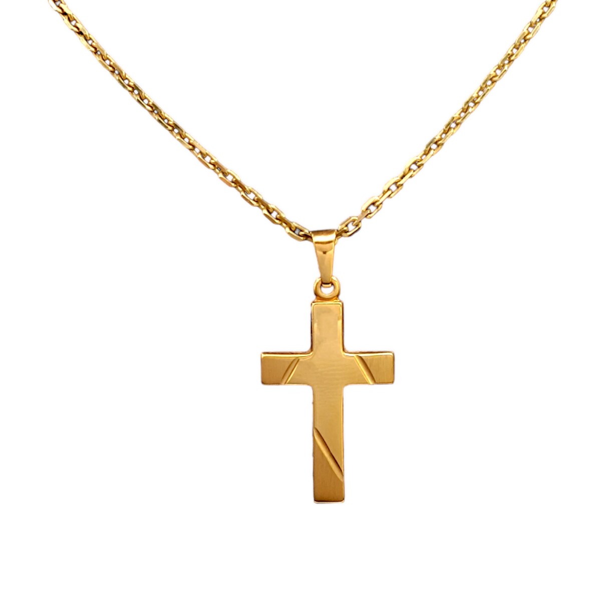 Dije Cruz-Oro bajo-Sin piedra-CP8648 - Sinpiedra 