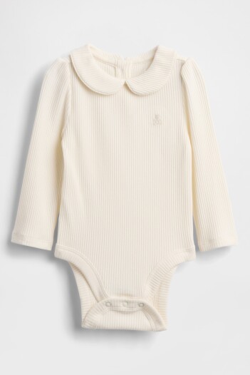 Body Manga Larga Logo Gap Bebé Ivory Frost