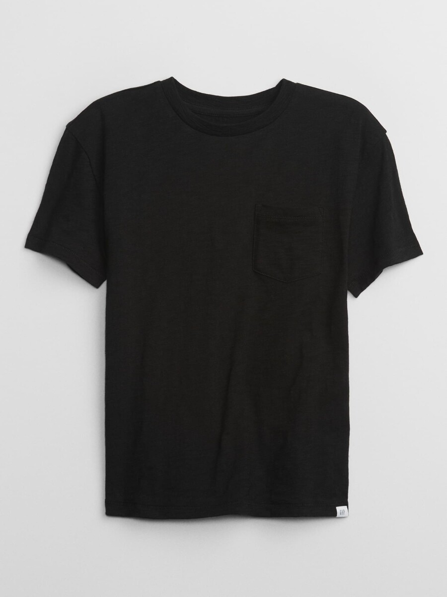 Remera Con Bolsillo Niño - Black 200 