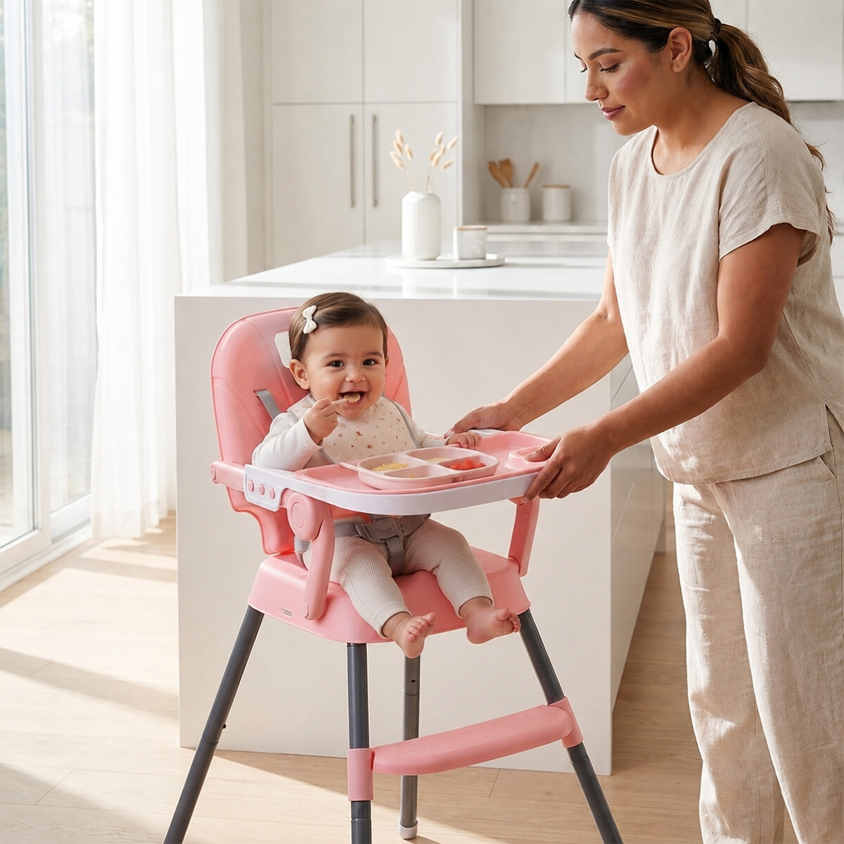 Silla De Bebe 3 En 1 Multiuso Sillita - Rosa 