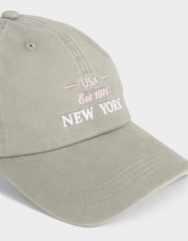 Caps Gorra Bordada Ny - Gris Claro