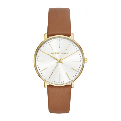 Reloj Michael Kors con Malla de Cuero y Esfera Redonda Reloj Michael Kors con Malla de Cuero y Esfera Redonda