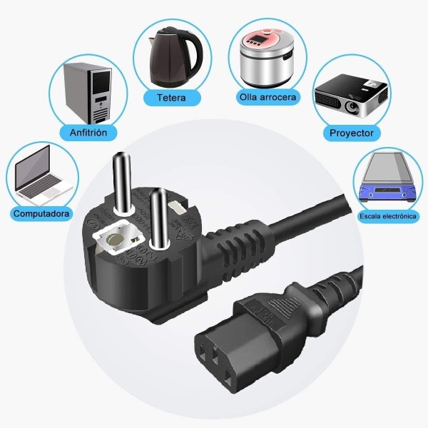 Cable De Poder Schuko Pc Monitor 1,5 Metros Power Cable De Poder Schuko Pc Monitor 1,5 Metros Power