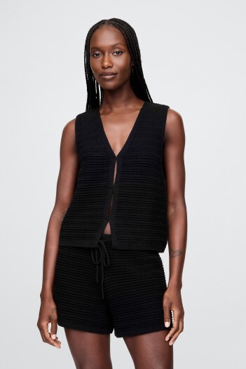 Chaleco Crochet Mujer Black