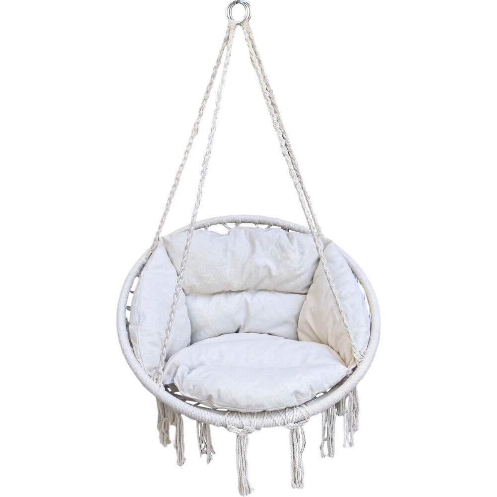 HAMACA COLGANTE ACERO-Y-POLIESTER NATURAL-BEIGE JAZZ