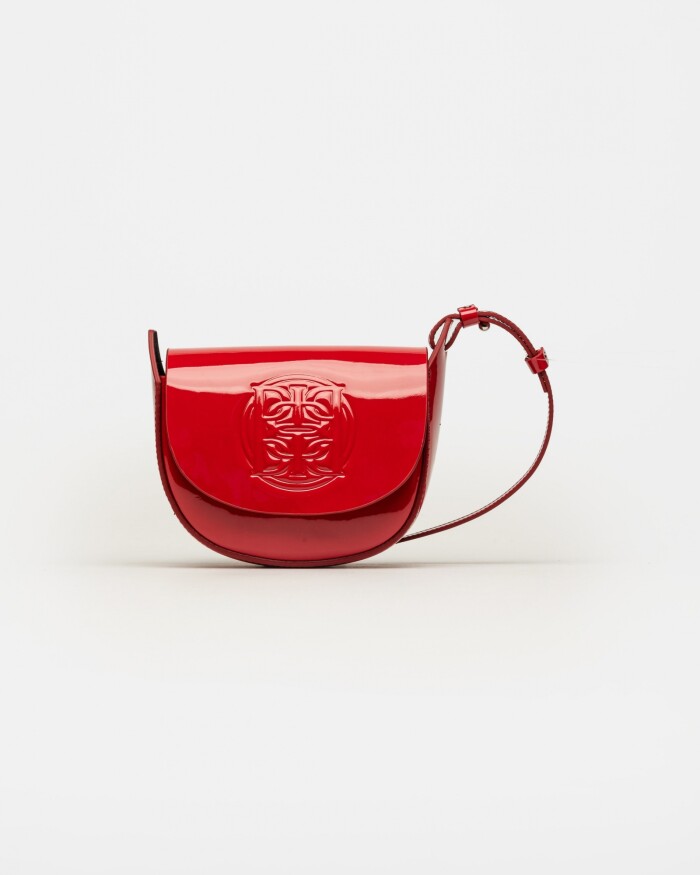 Mini bag Aura en cuero charol Rojo
