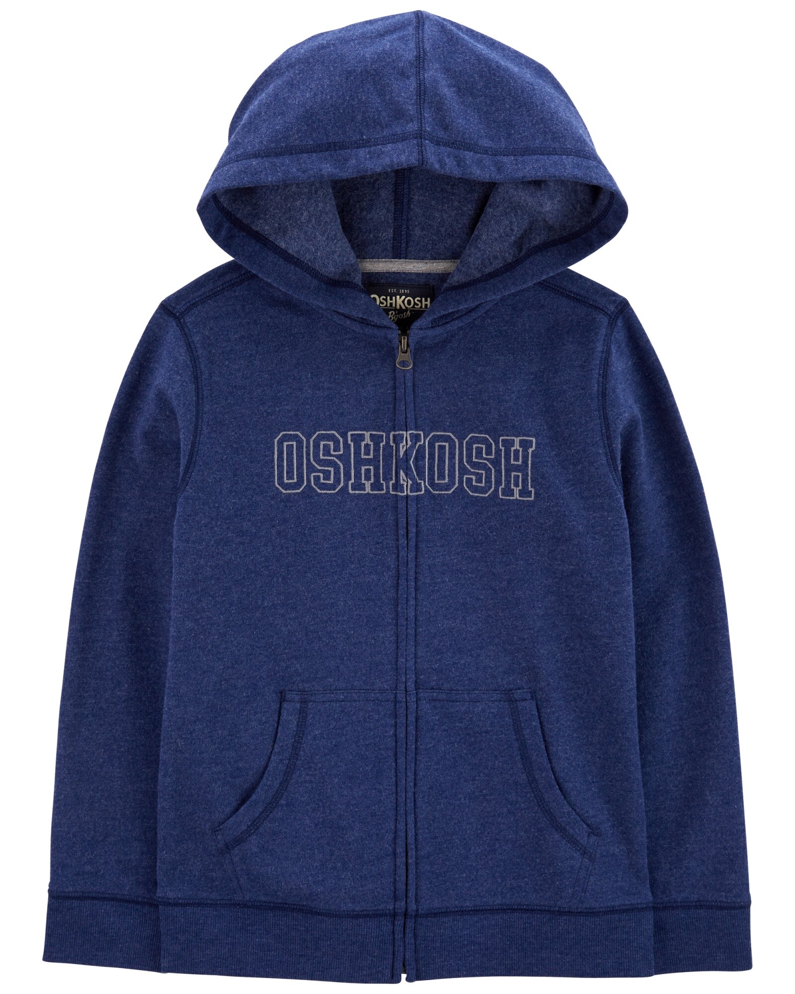 Campera de algodón con felpa, con capucha y logo. Talles 6-14 Sin color