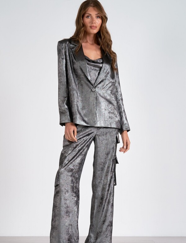 Blazer Satinado PLATEADO