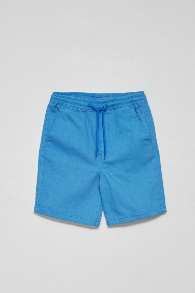 Bermuda casual con lavado Azul Vibrante