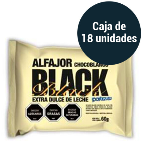 CAJA DE ALFAJORES BLACK EXTRA DDL CHOC BLANCO PORTEZUELO 18 UNIDADES 001