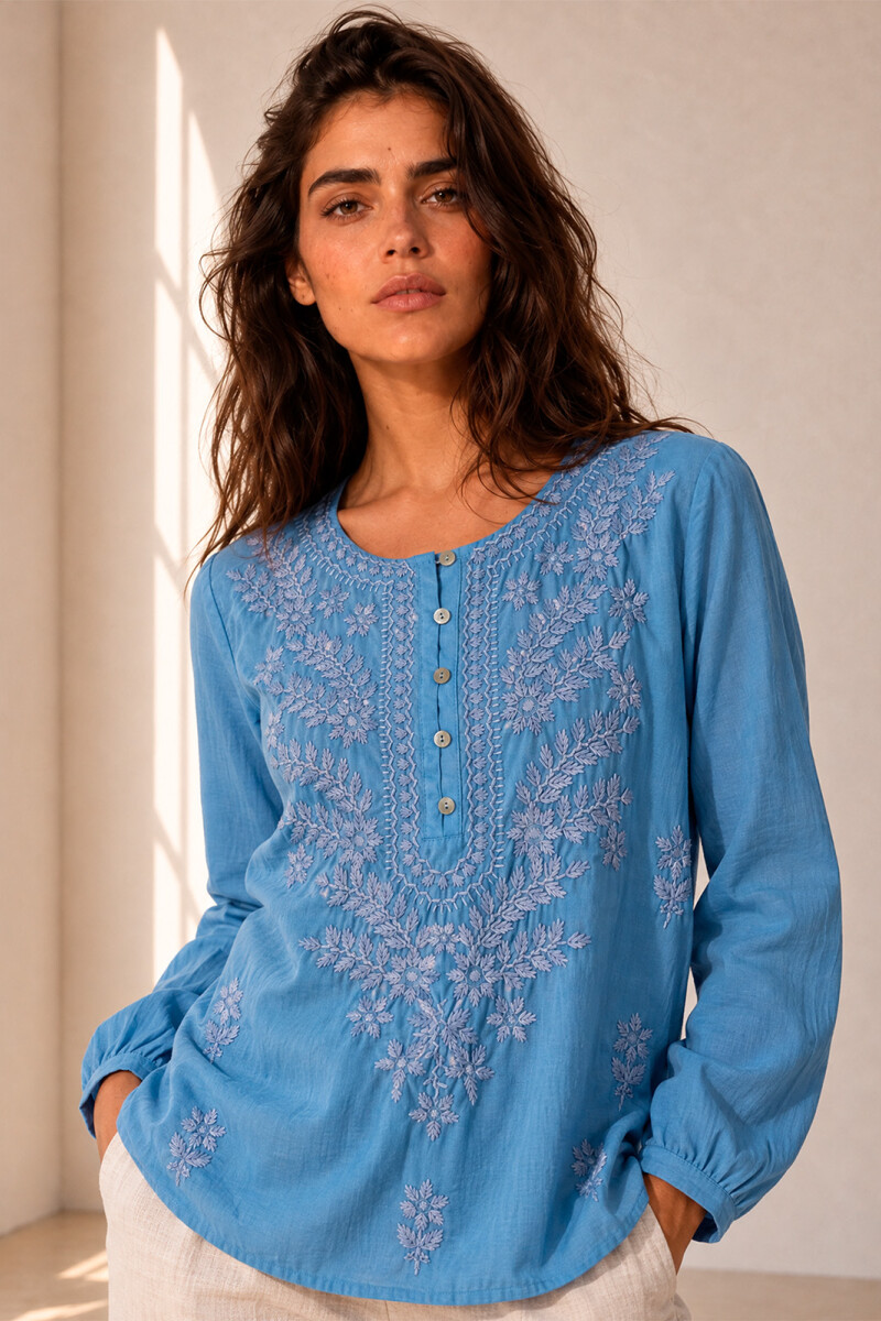 BLUSA INDI CELESTE
