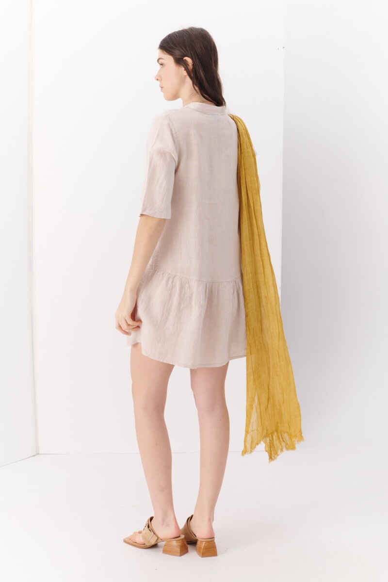 VESTIDO LINO STEP BEIGE