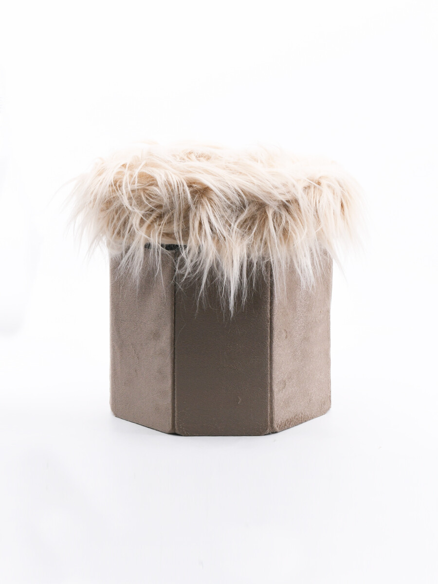 BANCO CON TAPA DE PELUCHE - BEIGE 