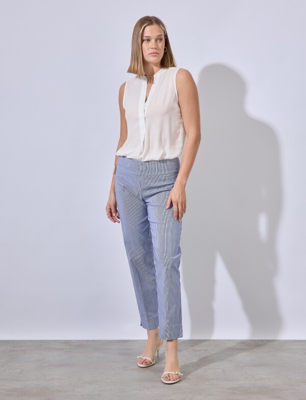 Pantalon Lineas AZUL/BLANCO