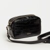 Bandolera New Eterial en Cuero Croco Shine Negro